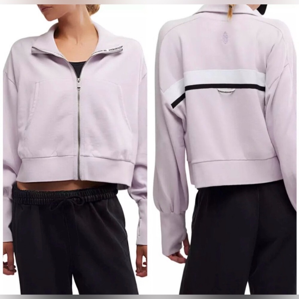 Free People Movement High Jump Zip-Up Rose Quartz, Size Small